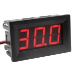 Digital Voltmeter with red LEDs, 4.5 - 30 V, black color case, 3-digit and 3-wire